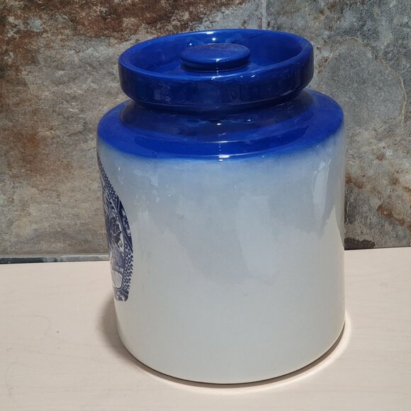 Vintage Blue Willow Canister with Lid Storage Jar Large - Picture 9 of 11